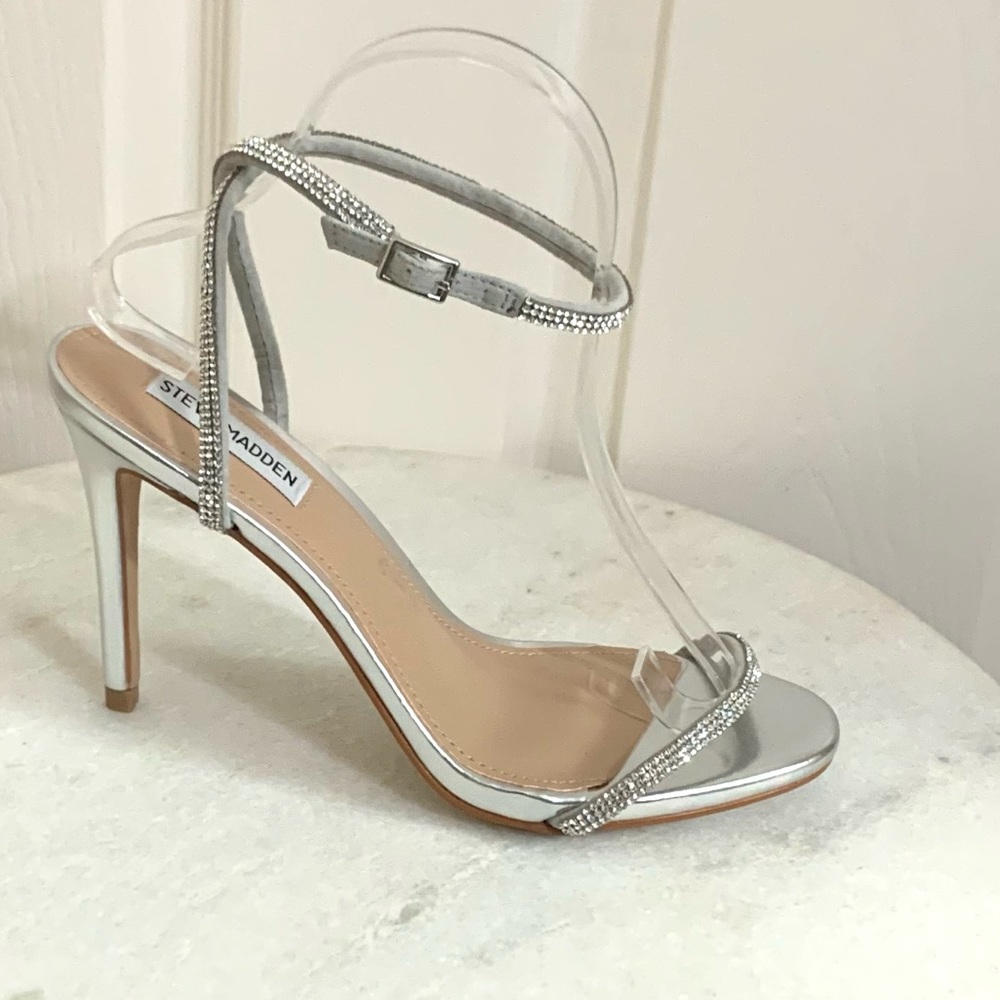Steve Madden Festive Strappy Rhinestone Heels 8.5